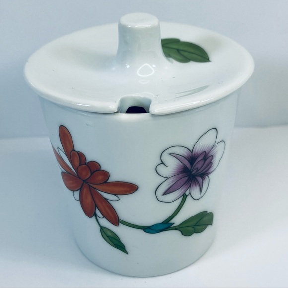 Vtg Royal Worcester Astley Porcelain Mustard Jam Jar & Lid 2 3/8” High No Spoon - Picture 1 of 6